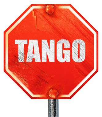 Tango dans, 3d render, kırmızı bir dur işareti