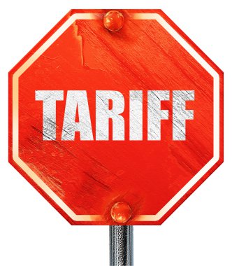 tarife, 3d render, kırmızı bir dur işareti