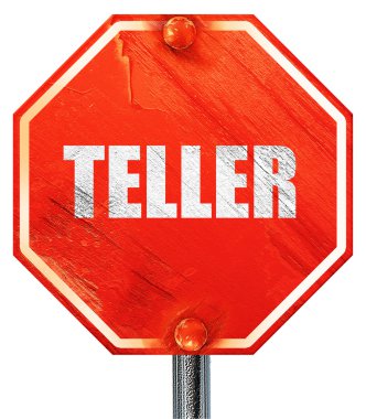 teller, 3d render, kırmızı bir dur işareti