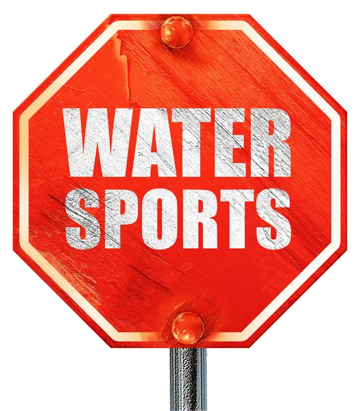 Vattensporter, 3d-rendering, en röd stoppskylt — Stockfoto