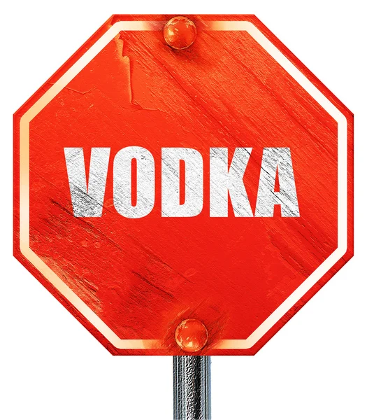 Wodka, 3D-Rendering, ein rotes Stoppschild — Stockfoto