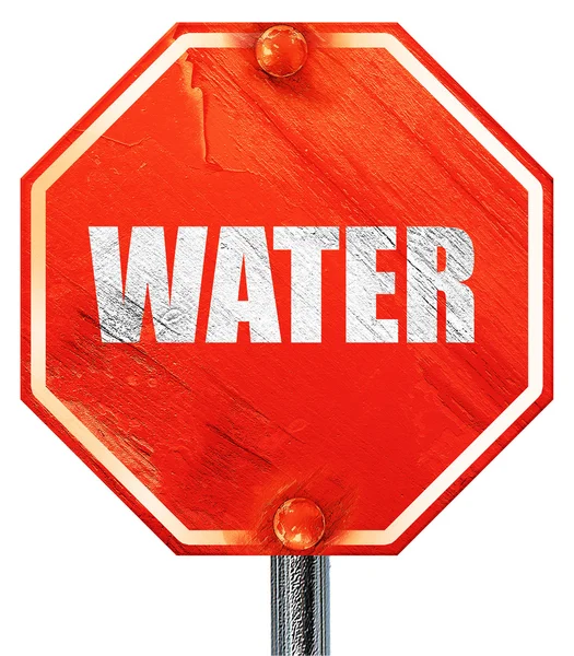 Water, 3D rendering, a red stop sign — Stock Photo, Image