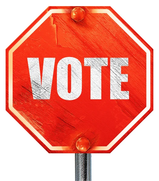 Voto, rendering 3D, stop rosso — Foto Stock