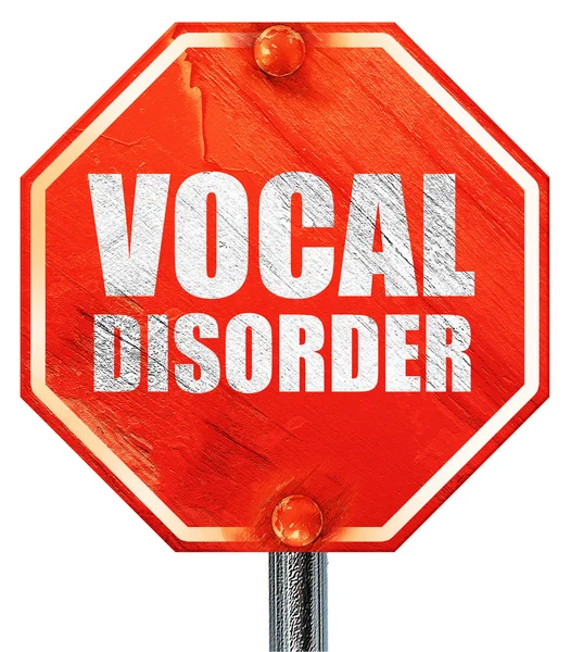 Trastorno vocal, representación 3D, una señal de stop rojo — Foto de Stock