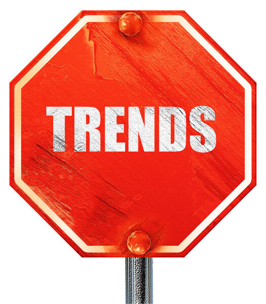 trends, 3D rendering, a red stop sign