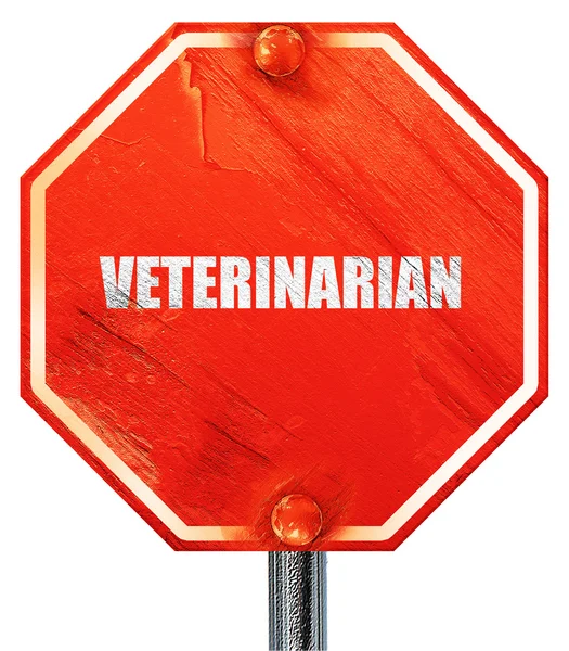 Vétérinaire, rendu 3D, un stop rouge — Photo