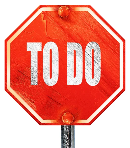 To do, 3D rendering, a red stop sign — Stock Photo, Image