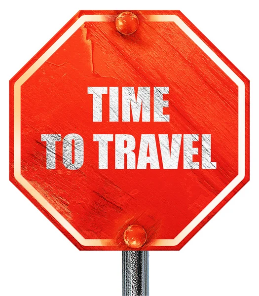 Time to travel, 3D rendering, a red stop sign — Stock Photo, Image