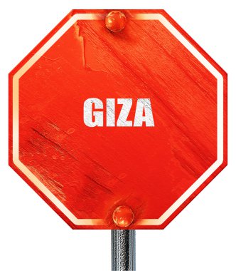 Giza, 3d render, kırmızı bir dur işareti