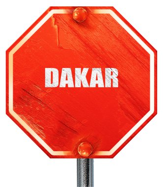 Dakar, 3d render, kırmızı bir dur işareti