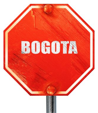 Bogota, 3d render, kırmızı bir dur işareti