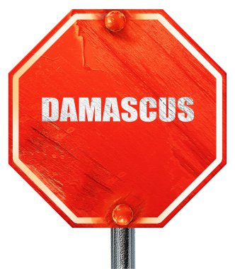 Şam, 3d render, kırmızı bir dur işareti