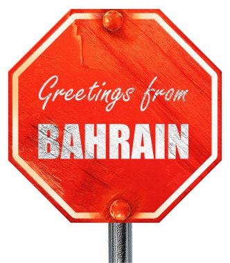 Bahreyn, 3d render, kırmızı bir dur işareti selamlar