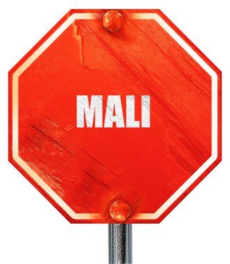 Mali, 3d render, kırmızı bir dur işareti