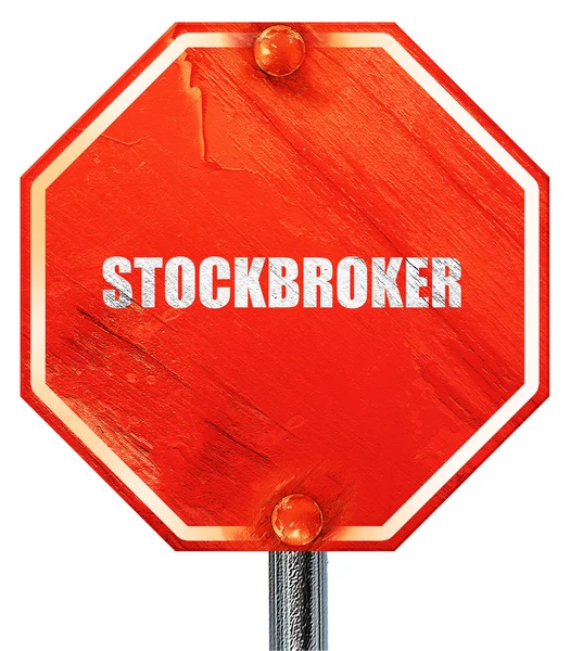 Bróker, 3d-leképezést, egy piros stop-jel — Stock Fotó