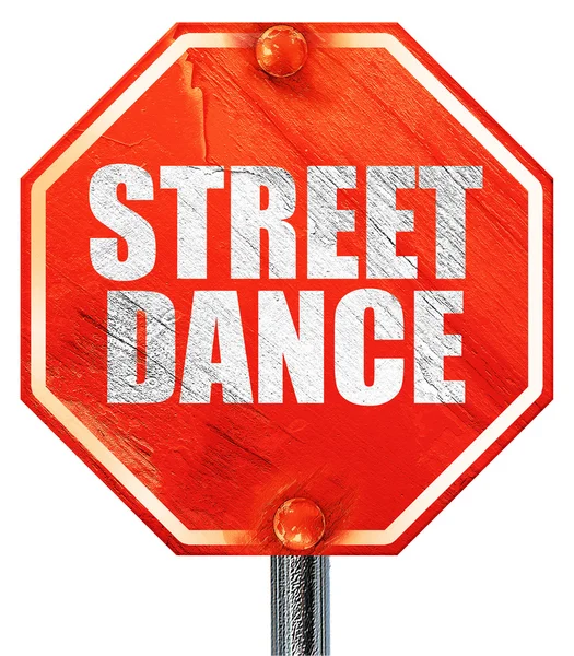 스트리트 댄스, 3d 렌더링, 빨간색 정지 기호 — 스톡 사진