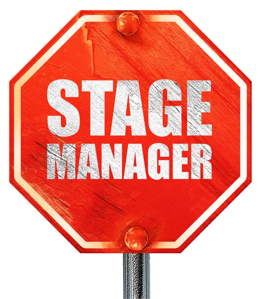 ステージ マネージャー、3 d レンダリング、赤の停止記号 — ストック写真