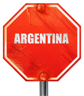 Arjantin, 3d render, kırmızı bir dur işareti