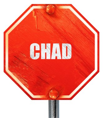 Chad, 3d render, kırmızı bir dur işareti selamlar