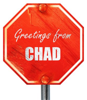 Chad, 3d render, kırmızı bir dur işareti selamlar