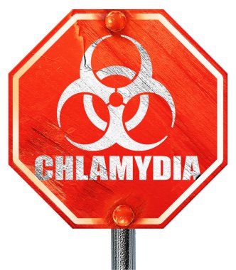 Chlamydia concept background, 3D rendering, a red stop sign clipart