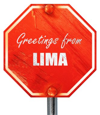 Lima, 3d render, kırmızı bir dur işareti selamlar