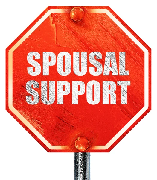 Spousal support, 3D rendering, a red stop sign — Stock Photo, Image