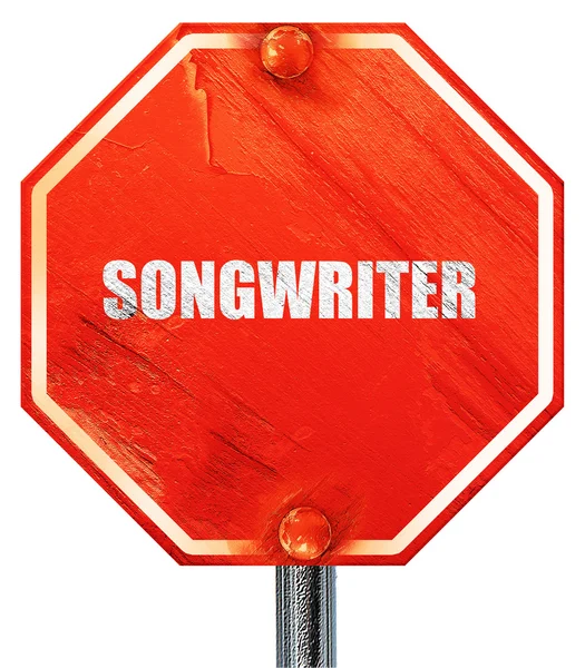 Songwriter, 3D rendering, a red stop sign — Stock Photo, Image