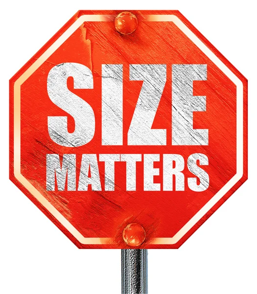 Size matters, 3D rendering, a red stop sign — Stock Photo, Image