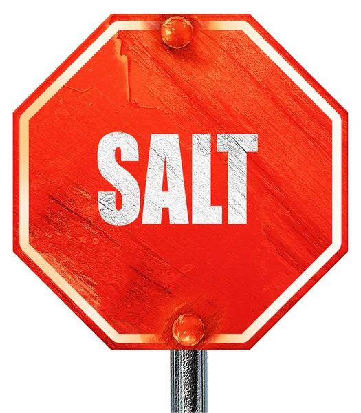 Соль, 3D рендеринг, красный знак остановки — стоковое фото
