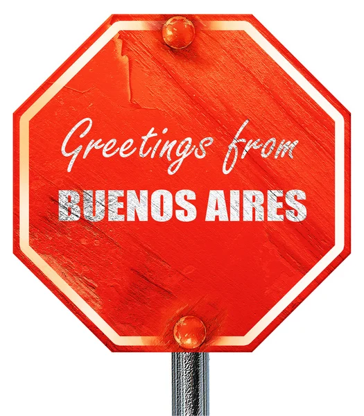 Χαιρετίσματα από το Μπουένος Άιρες, 3d rendering, ένα κόκκινο σημάδι στάσεων — Φωτογραφία Αρχείου
