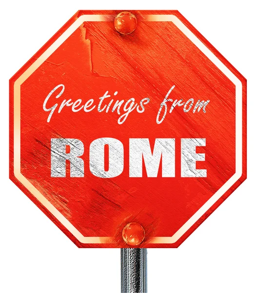 Salutations de Rome, rendu 3D, un stop rouge — Photo