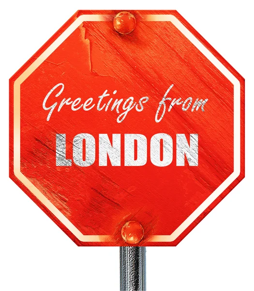 Salutations de Londres, rendu 3D, un stop rouge — Photo