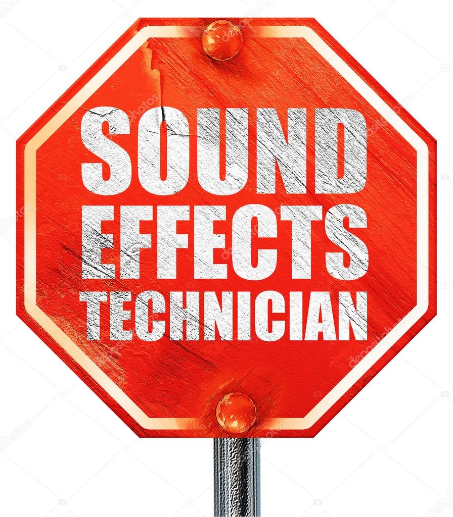 Sound effects technician, 3D rendering, a red stop sign — Stock Photo