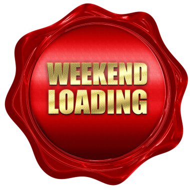 Yükleme, 3d render, bir kırmızı mum mühür hafta sonu