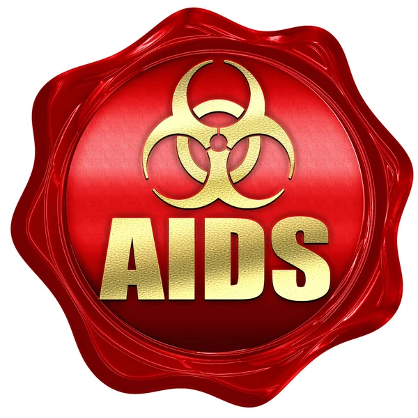 Aids virus konceptet bakgrund, 3d-rendering, ett rött vax tätning — Stockfoto