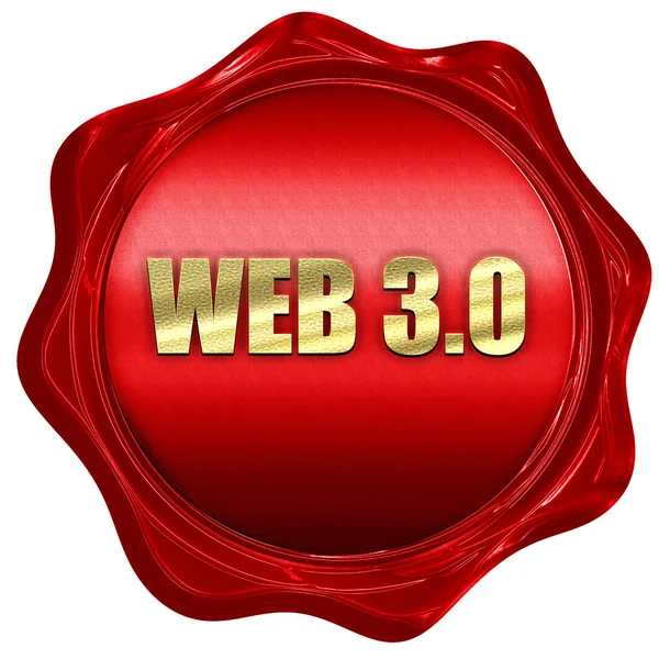 Web 3.0, 3d render, bir kırmızı mum mühür