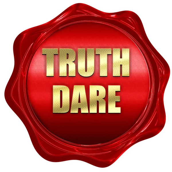 Truth or dare, 3D rendering, a red wax seal — Stock Photo, Image