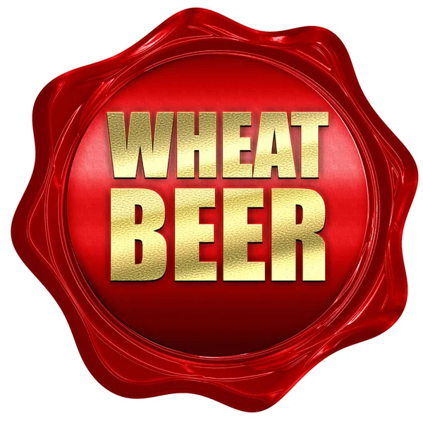 Wheat beer, 3D rendering, a red wax seal — Stock Photo, Image