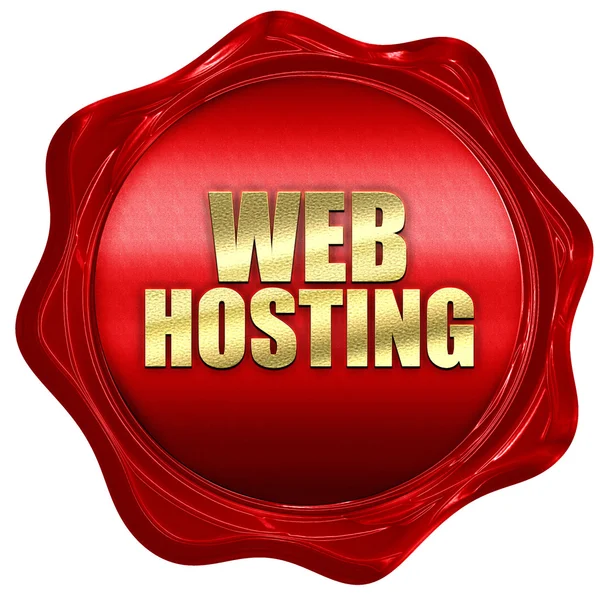 Web hosting, 3d vykreslování, červenou voskovou pečetí — Stock fotografie