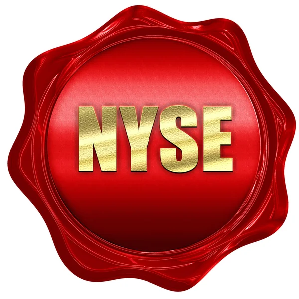 Nyse, 3D rendering, a red wax seal — Stock Photo, Image