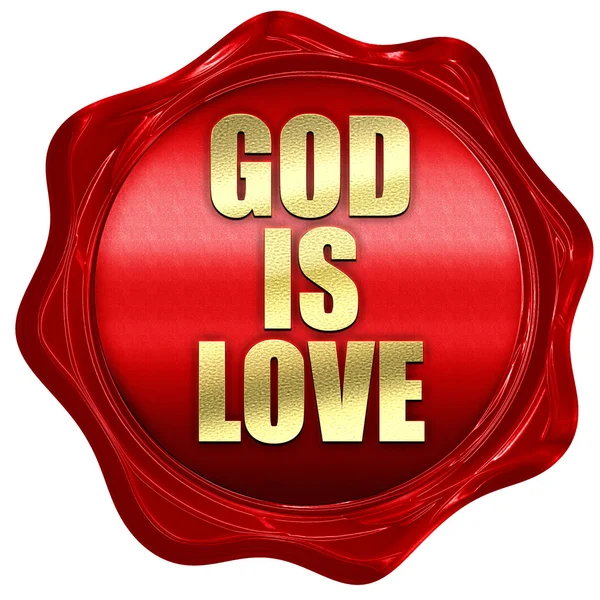 God is love, 3D rendering, a red wax seal — Stock Photo, Image