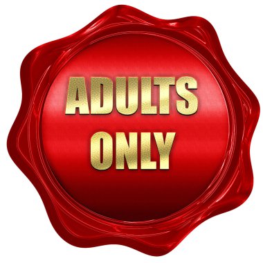 3d render, bir kırmızı mum mühür yetişkin sadece, işareti