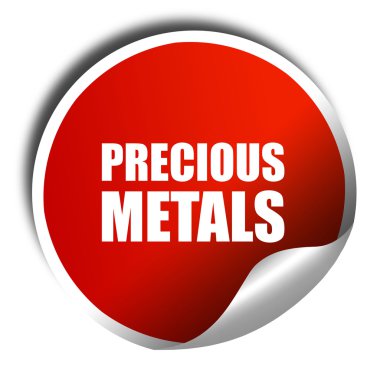 değerli metaller, 3d render, kırmızı parlak etiket