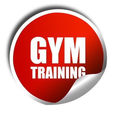 Spor eğitimi, 3d render, kırmızı parlak etiket