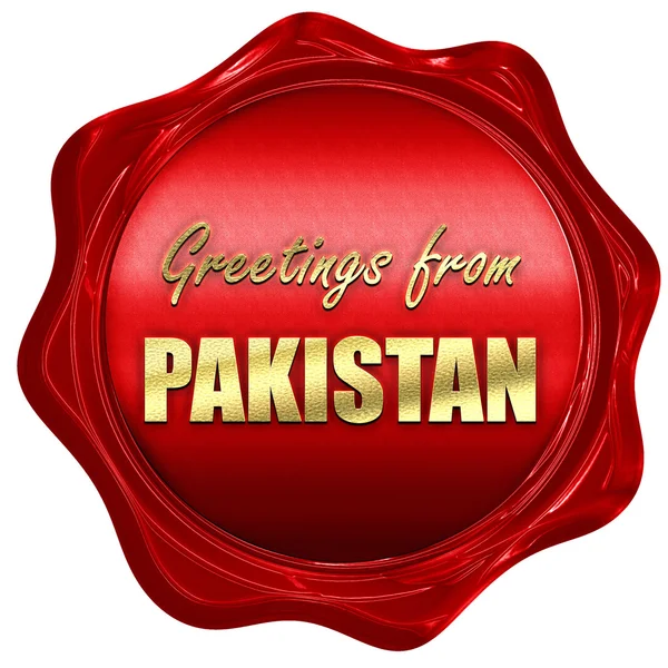 Χαιρετισμούς από το Πακιστάν, 3d rendering, ένα κόκκινο κερί σφραγίδα — Φωτογραφία Αρχείου
