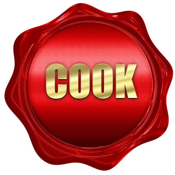 Cook, 3D rendering, a red wax seal — Stock Photo, Image