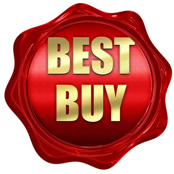 Best Buy Best buy teken, 3D-rendering, een rode lakzegel — Stockfoto