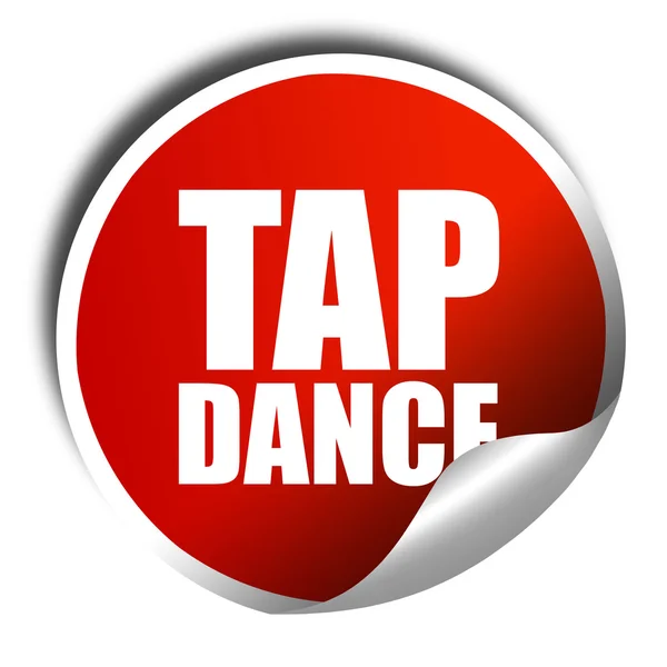 tap dance, 3D rendering, a red shiny sticker