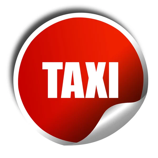 Taxi, 3D rendering, a red shiny sticker — Stock Photo, Image